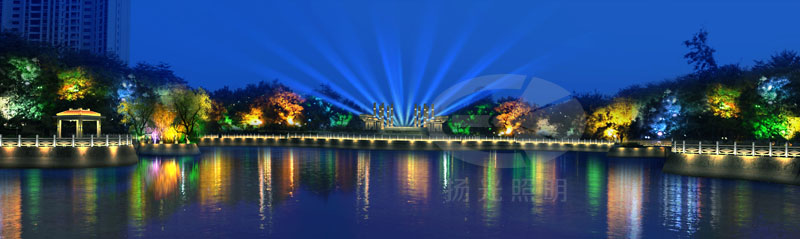 市政广场夜景照明工程设计效果图