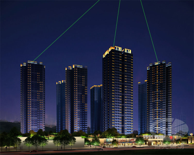 楼宇夜景灯光设计效果图二