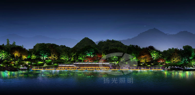 公园亮化设计效果图一
