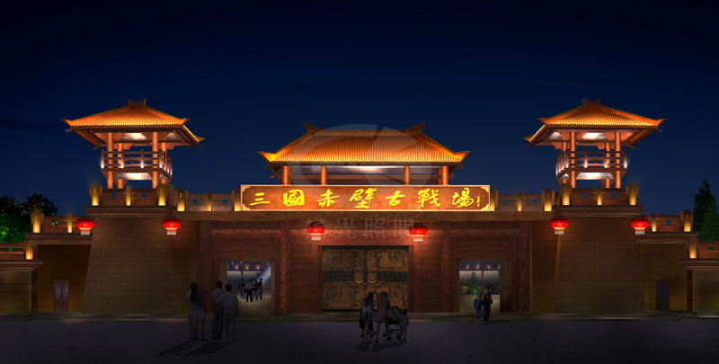 古建筑夜景亮化设计效果图二