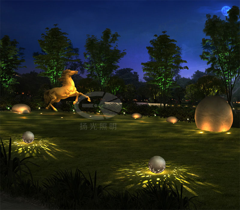 公园夜景灯光设计效果图二