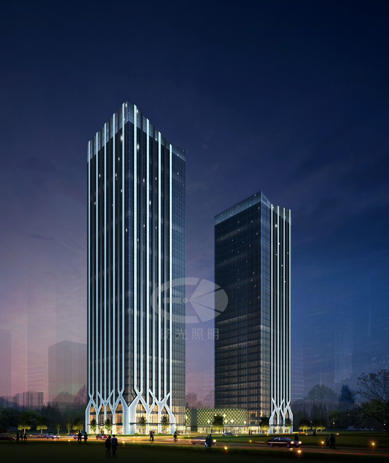 楼体夜景照明设计效果图