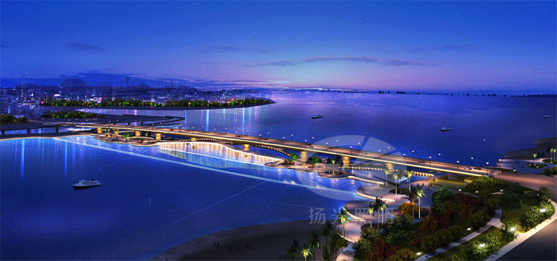 大桥灯光设计鸟瞰图