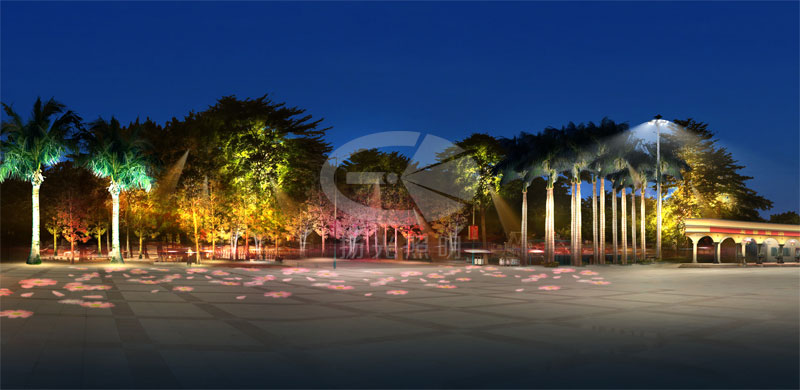 城市广场夜景灯光设计效果图