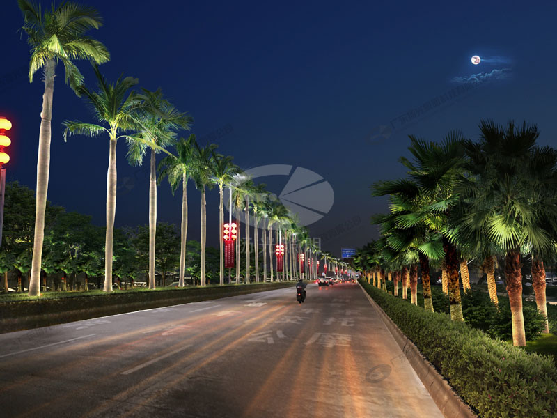 公路夜景照明设计效果图