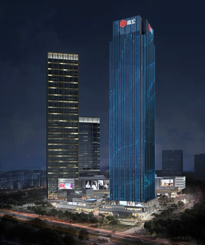 嘉宏国际大厦夜景照明设计效果图