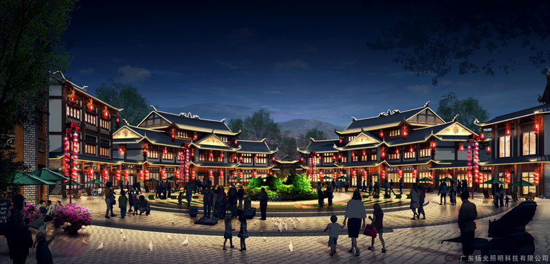 古镇景观照明设计效果图