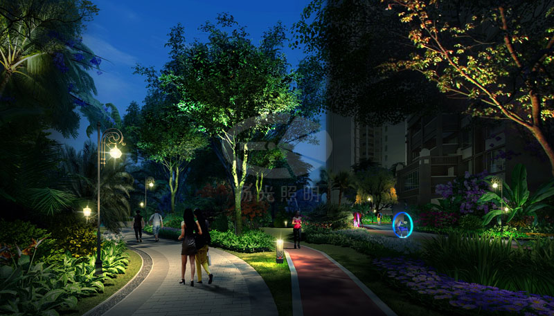 花园道路夜景照明效果图