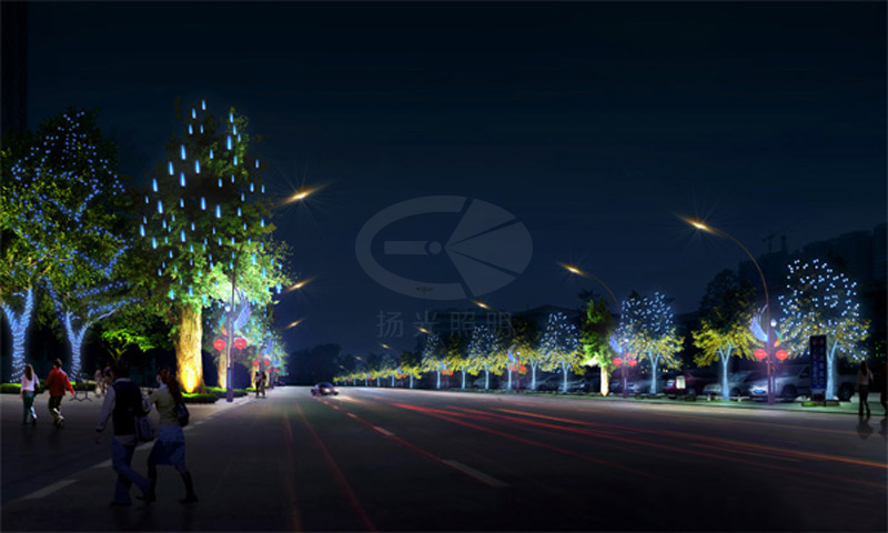 街道夜景灯光设计效果图