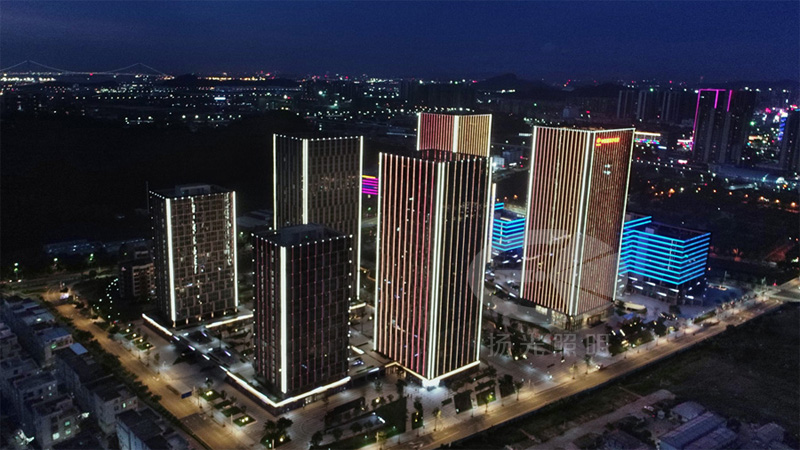 楼宇夜景照明工程实拍图