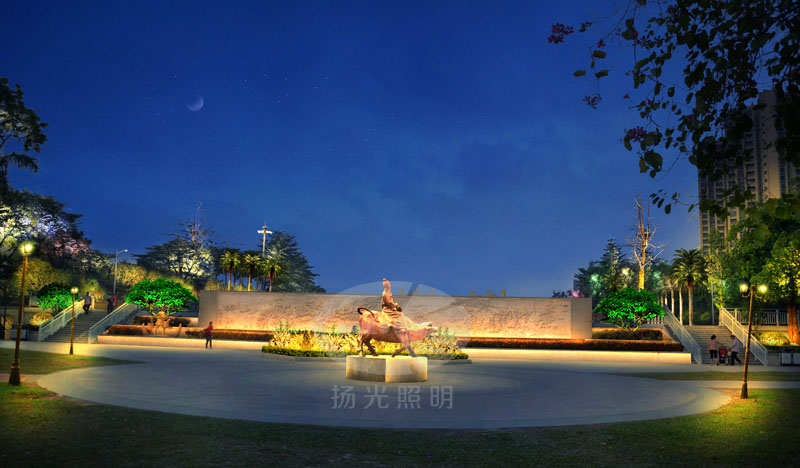 休闲广场夜景照明设计效果图
