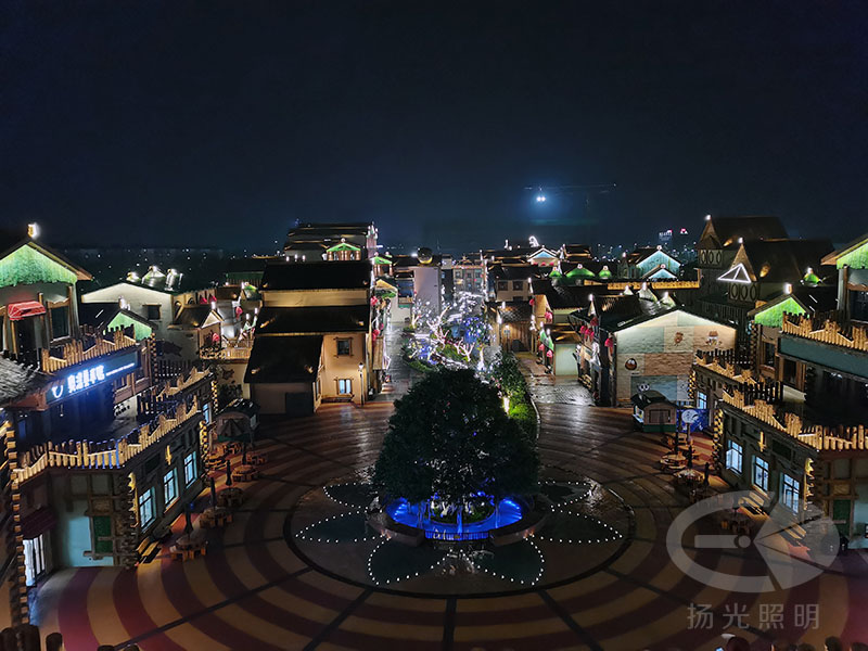 文旅景区景观亮化工程夜景图