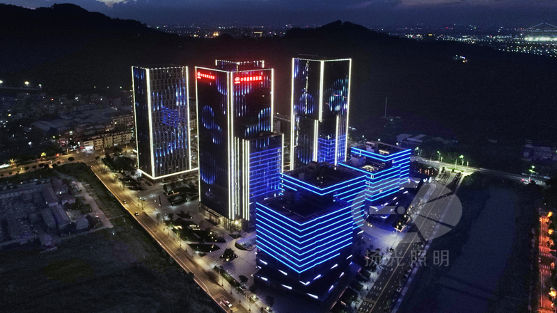 大厦外立面亮化工程夜景图