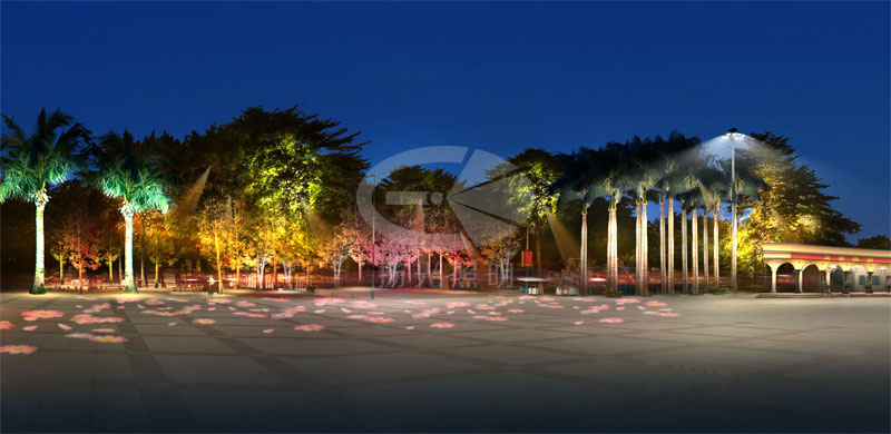 城市广场夜景照明设计效果图