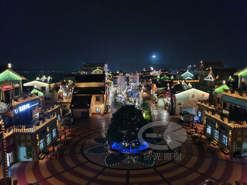 小镇亮化工程夜景图